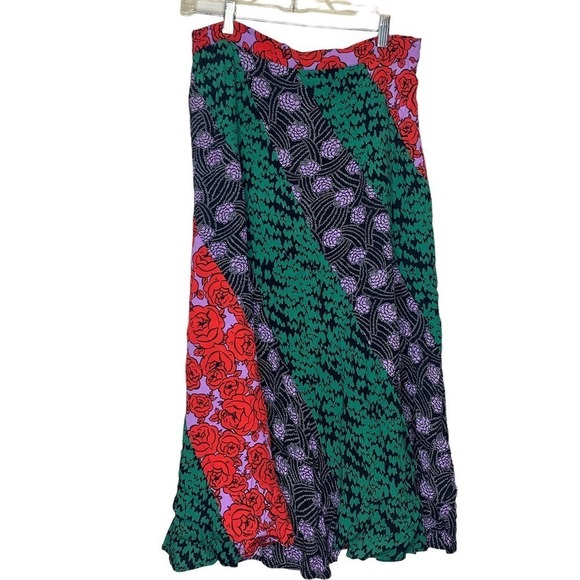 ANTHROPOLOGIE Maeve Foster Patch Work Skirt Bias Floral SZ 14 - Picture 8 of 10
